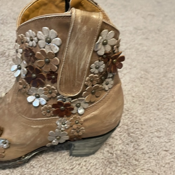 Brown Floral Embellished Ankle Boots by old gringo - Picture 4 of 6